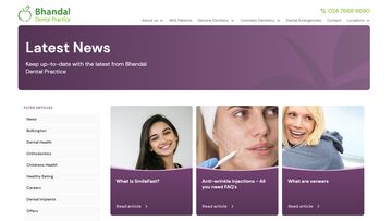 bhandal dental website marketing design agency